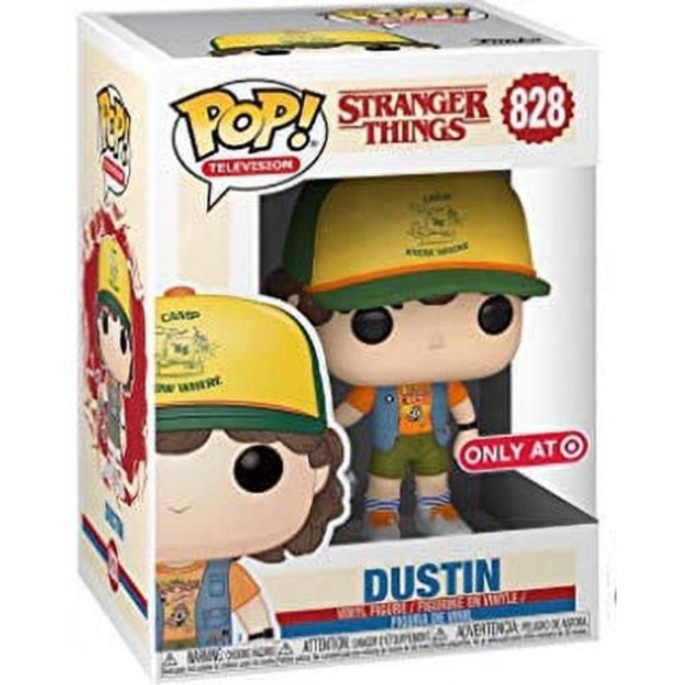 Funko Pop Stranger Things Dustin 828 Target Exclusive Vinyl Figure Camp Hat New